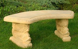 4251549360681 - Gartenbank   Parkbank Sandfarben 138 x 45 x H 49 cm - Gebogene Garten Sitzbank im Orientalischen Stil - GartenmÃ¶bel