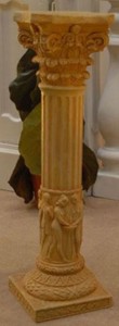 4251549360704 - Barock Deko SÃ¤ule Beige 20 x 20 x H 70 cm - Prunkvolle GartensÃ¤ule im Barockstil