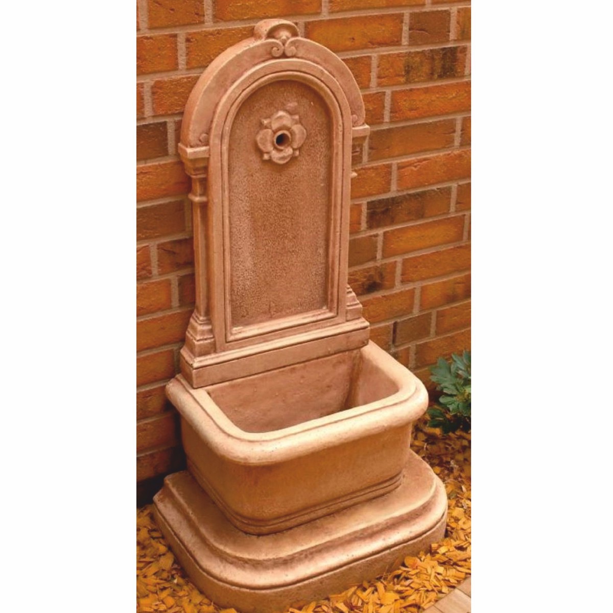 Casa Padrino Art Nouveau Wall Fountain Antique Cream Brown H. 113 cm - Fountain Garden Fountain Stone Fountain