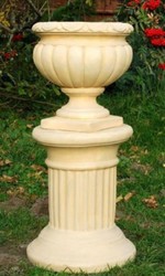 4251549360902 - Barock SÃ¤ule Sandfarben Ã 32 x H 40 cm - Kleine runde GartensÃ¤ule im Barockstil - Garten Deko Accessoires
