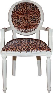 4251549361022 - Barock Esszimmer Stuhl mit Leopard Creme 4251549361022 - Barock Esszimmer Stuhl mit Leopard Creme