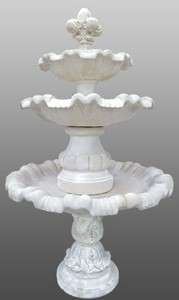 4251549361107 - Barock Gartenbrunnen mit Lilie WeiÃ Ã 130 x H 209 cm - Prunkvoller Springbrunnen im Barockstil