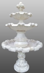 4251549361107 - Barock Gartenbrunnen mit Lilie WeiÃ Ã 130 x H 209 cm - Prunkvoller Springbrunnen im Barockstil