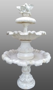 4251549361121 - Barock Gartenbrunnen   Springbrunnen mit Tauben WeiÃ Ã 100 x H 210 cm - Gartendeko Accessoires