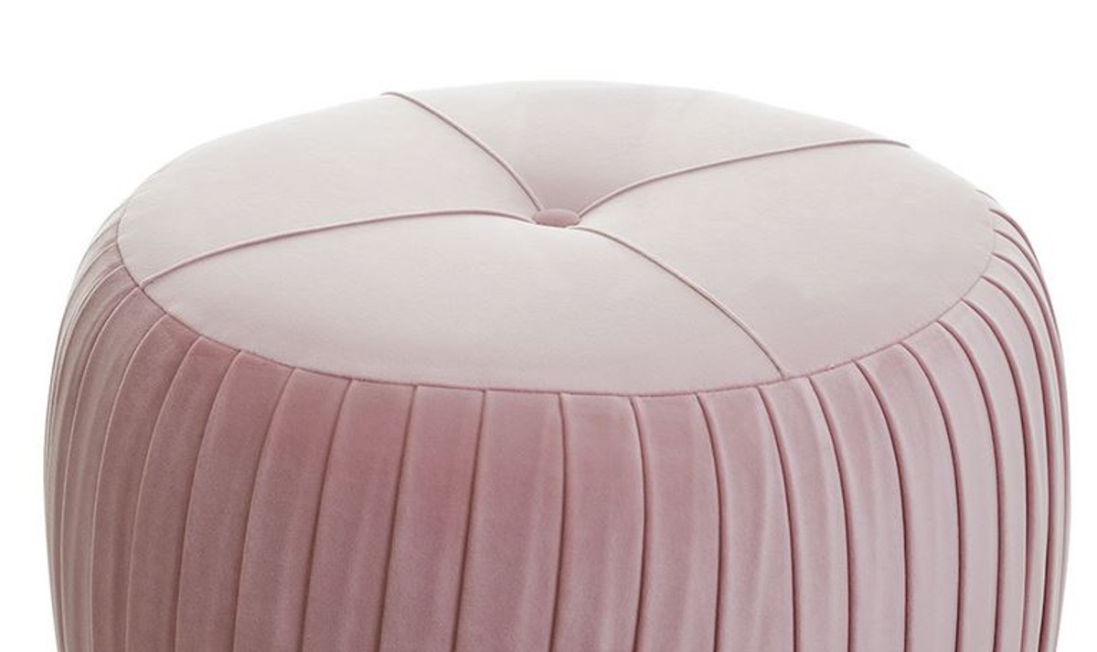 Casa Padrino luxury stool with folds H43 x 53 cm - Luxury quality - ALL COLORS - Neo Classic Vintage Style Round Stool - Furniture