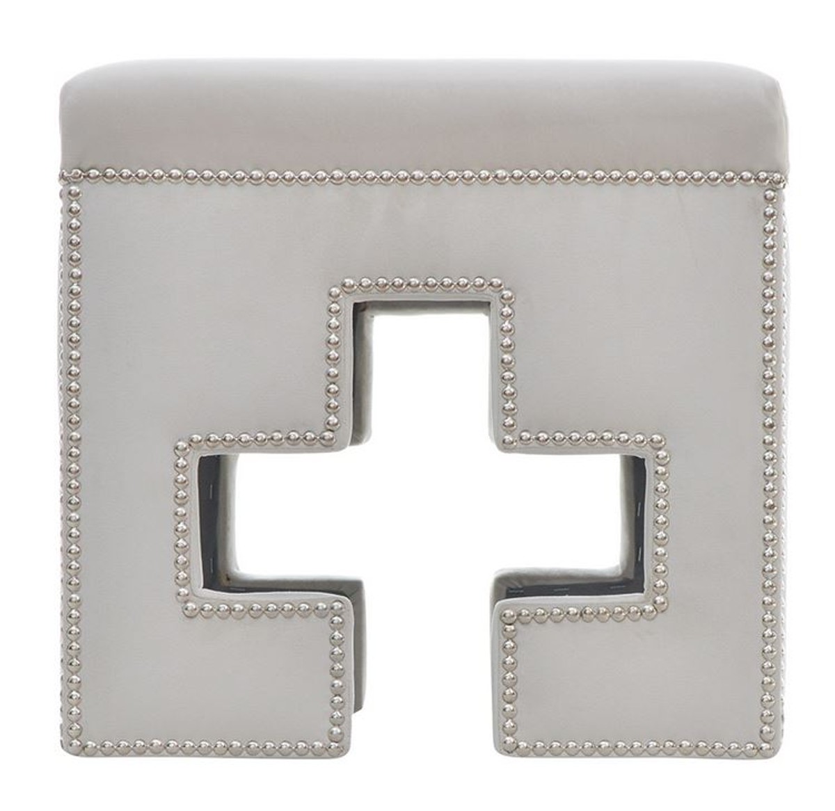 Casa Padrino Luxury Pouf Corner Cross H46.5 x 48 cm - Calidad de lujo - TODOS LOS COLORES - Taburete clásico estilo neoclásico - Muebles