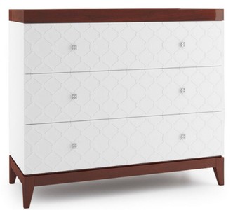 Casa Padrino Luxury Dresser With 3 Drawers White Glossy Brown