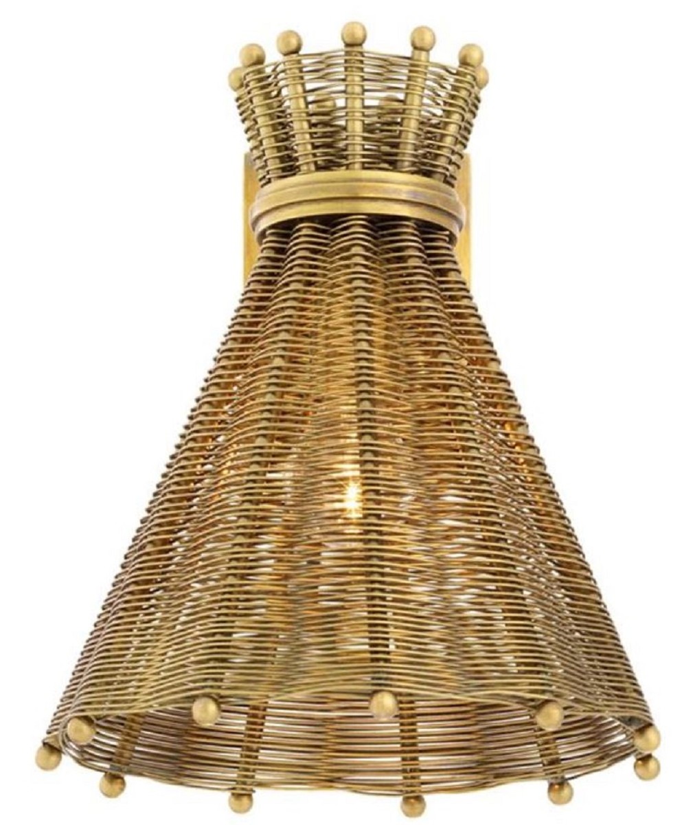 Casa Padrino applique murale de luxe laiton vintage 21 x 25 x H. 25,5 cm - Applique Murale Hôtel & Restaurant