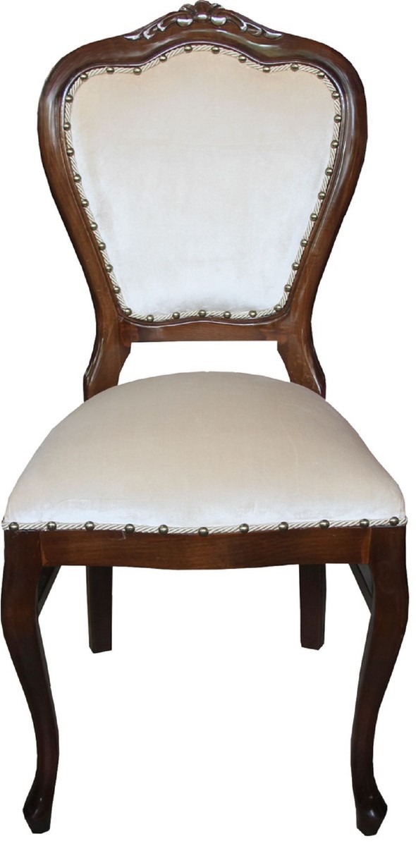 Casa Padrino Luxury Baroque Dining Set Cream Brown 45 X 46 X H 99 Cm 6 Handmade Dining Chairs Baroque Dining Room Furniture