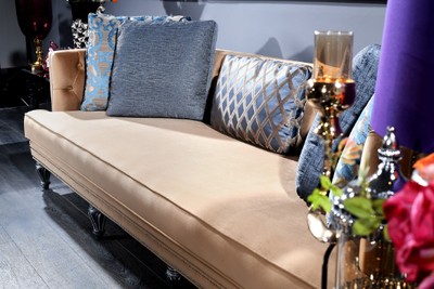 Casa Padrino Luxus Barock Chesterfield Sofa Beige / Silber ...