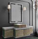 Casa Padrino Conjunto de Ba&ntilde;o de Lujo Gris / Oro / Negro - 1 Mesa de Lavado con 4 Puertas y 1 Lavabo y 1 Espejo de Pared con 2 L&aacute;mparas de Pared - Colecci&oacute;n de Lujo – Bild 1