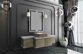 Casa Padrino Conjunto de Ba&ntilde;o de Lujo Gris / Oro / Negro - 1 Mesa de Lavado con 4 Puertas y 1 Lavabo y 1 Espejo de Pared con 2 L&aacute;mparas de Pared - Colecci&oacute;n de Lujo – Bild 2