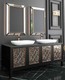Casa Padrino Conjunto de Ba&ntilde;o de Lujo Negro / Oro / Blanco - 1 Mesa de Lavado con 4 Puertas y 2 Lavabos y 2 Espejos de Pared - Calidad de Lujo – Bild 1