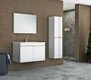Casa Padrino Conjunto de Ba&ntilde;o de Lujo Blanco / Oro - 1 Mesa de Lavado y 1 Lavado y 1 Espejo de Pared LED y 1 Gabinete Colgante - Colecci&oacute;n de Lujo – Bild 2