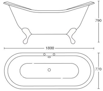 Casa Padrino Ba&ntilde;era Art Nouveau de Lujo Blanco / Plata 180 x 77 x H. 79 cm - Ba&ntilde;o Acr&iacute;lico Curvado Independiente con Pies de Acero Esf&eacute;ricos Cromados - Muebles de Ba&ntilde;o Art Nouveau – Bild 2