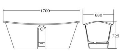 Casa Padrino Ba&ntilde;era Art Nouveau de Lujo Gris / Blanco 170 x 68 x H. 72,5 cm - Ba&ntilde;o Independiente - Muebles de Ba&ntilde;o – Bild 2