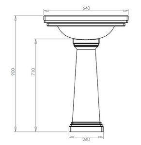 Casa Padrino Lavabo Art Nouveau de Lujo Negro 64 x 48,5 x H. 90 cm - Lavabo de Cer&aacute;mica con Pedestal - Calidad de Lujo – Bild 3