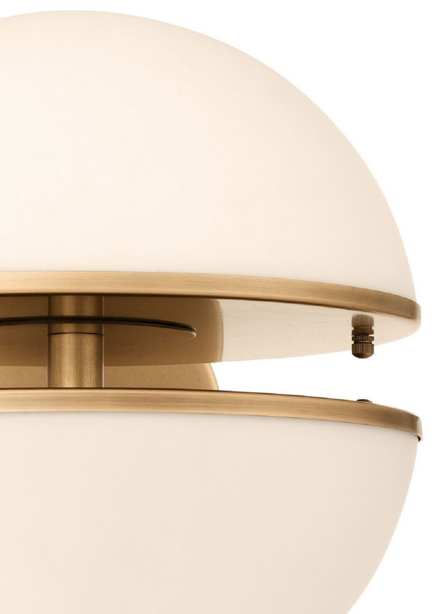 Casa Padrino Luxury Wall Lamp Antique Brass / White 30 x 40 x H. 30 cm - Hotel & Restaurant Lamp