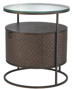 Casa Padrino Luxury Bedside Table Bronze O 50 X H 56 Cm