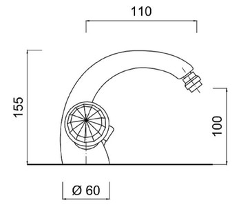 Casa Padrino Grifo de Agua Art Nouveau de Lujo con Cristal Swarovski Plata H. 15,5 cm - Grifo lavabo Retro - Bater&iacute;a de un Solo Orificio - Calidad de Primera Clase - Hecho en Italia – Bild 2