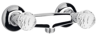 Casa Padrino Mezclador de Ducha de Pared de Lujo con Cristal Swarovski Plata 20 x 14 x H. 7 cm - Grifo para Ba&ntilde;era - Calidad de Primera Clase - Hecho en Italia – Bild 1