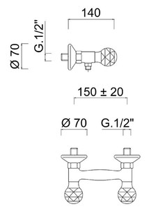 Casa Padrino Mezclador de Ducha de Pared de Lujo con Cristal Swarovski Plata 20 x 14 x H. 7 cm - Grifo para Ba&ntilde;era - Calidad de Primera Clase - Hecho en Italia – Bild 2