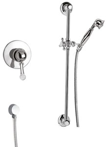 Casa Padrino conjunto de grifos de ducha de lujo con cristal Swarovski plata - Mezclador Monomando con Barra de Ducha y Ducha de Mano - Conjunto de Ducha para Ba&ntilde;o – Bild 1