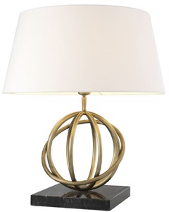 Casa Padrino Luxury Table Lamp Antique Brass Black White O 50