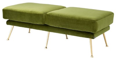 Casa Padrino panca di lusso verde / ottone 125 x 58 x H. 45 cm