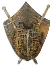 Casa Padrino armure de chevalier médiéval gris / rouille 37 x 36,6 x H.  68,4 cm - Chevalier en métal avec épée - Accessoires de décoration médiévale