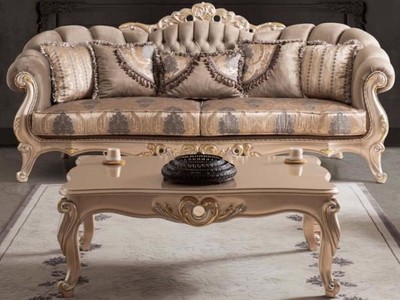 Casa Padrino Luxury Baroque Living Room Sofa With Cushions Taupe Bronze Gold 243 X 89 X H 106 Cm Baroque Furniture Sofas