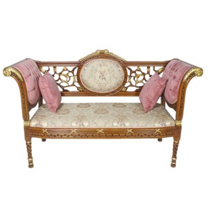 Banc Baroque Casa Padrino Motif Or Marron 155 X 50 X H 70 Cm Banc Style Ancien Bancs Bancs Baroques