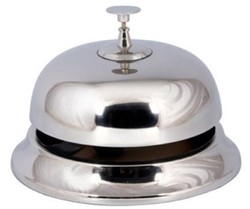 Tisch Klingel verchromt Service Glocke schwarz silber Tischglocke Küche 12 Stk 