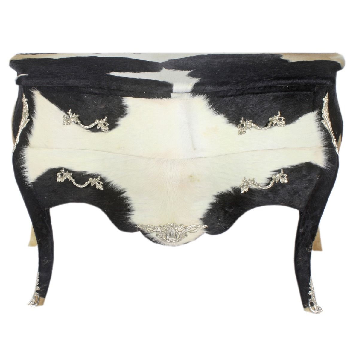 Casa Padrino Baroque Cowhide Chest Of Drawers Black White With