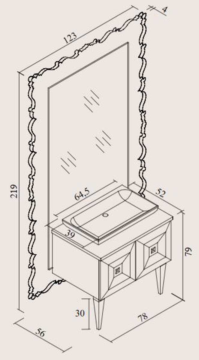 Casa Padrino porta per doccia da bagno di lusso argento - Varie Misure -  Porta in vetro per