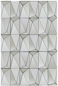 Casa Padrino specchio da parete di design argento 80 x 7 x A. 120 cm - Specchio  da salotto moderno con forme geometriche - Accessori decorativi di lusso