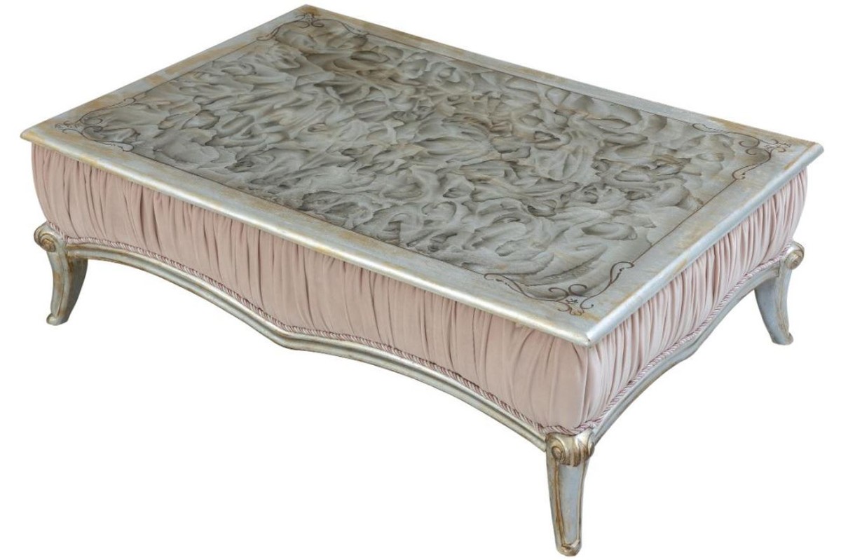 Casa Padrino divano barocco di lusso rosa / argento 235 x 103 x A