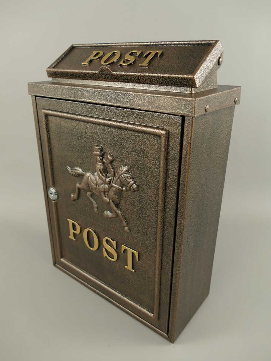 Antique Post Post Box Horse Post Box Casa Padrino Art Nouveau Box Post Box Post Horse Motif Black Gold Antique