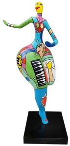 Casa Padrino escultura de dise&ntilde;o mujer bailando multicolor A. 130 cm - Escultura de decoraci&oacute;n de jard&iacute;n - Figura de decoraci&oacute;n resistente a la intemperie - Accesorios de Decoraci&oacute;n – Bild 