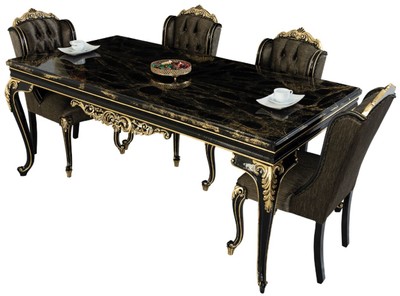 Casa Padrino Luxus Barock Esszimmer Set Schwarz Gold 1 Esszimmertisch 6 Esszimmerstuhle Edle Barock Esszimmer Mobel Edel Prunkvoll Esszimmer Sets