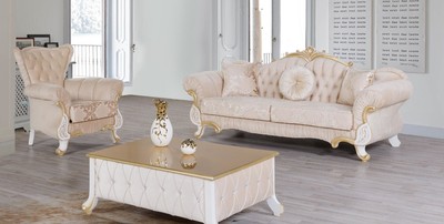 Casa Padrino Barock Wohnzimmer Set Beige Weiss Gold 2 Sofas 2 Sessel 1 Couchtisch Wohnzimmer Mobel Im Barockstil Edle Barock Mobel Sofa Sets Barock Sofa Sets