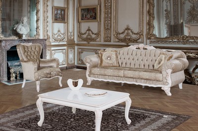 Casa Padrino Barock Wohnzimmer Set Braun Weiss Beige 2 Sofas 2 Sessel 1 Couchtisch Wohnzimmer Mobel Im Barockstil Sofa Sets Barock Sofa Sets