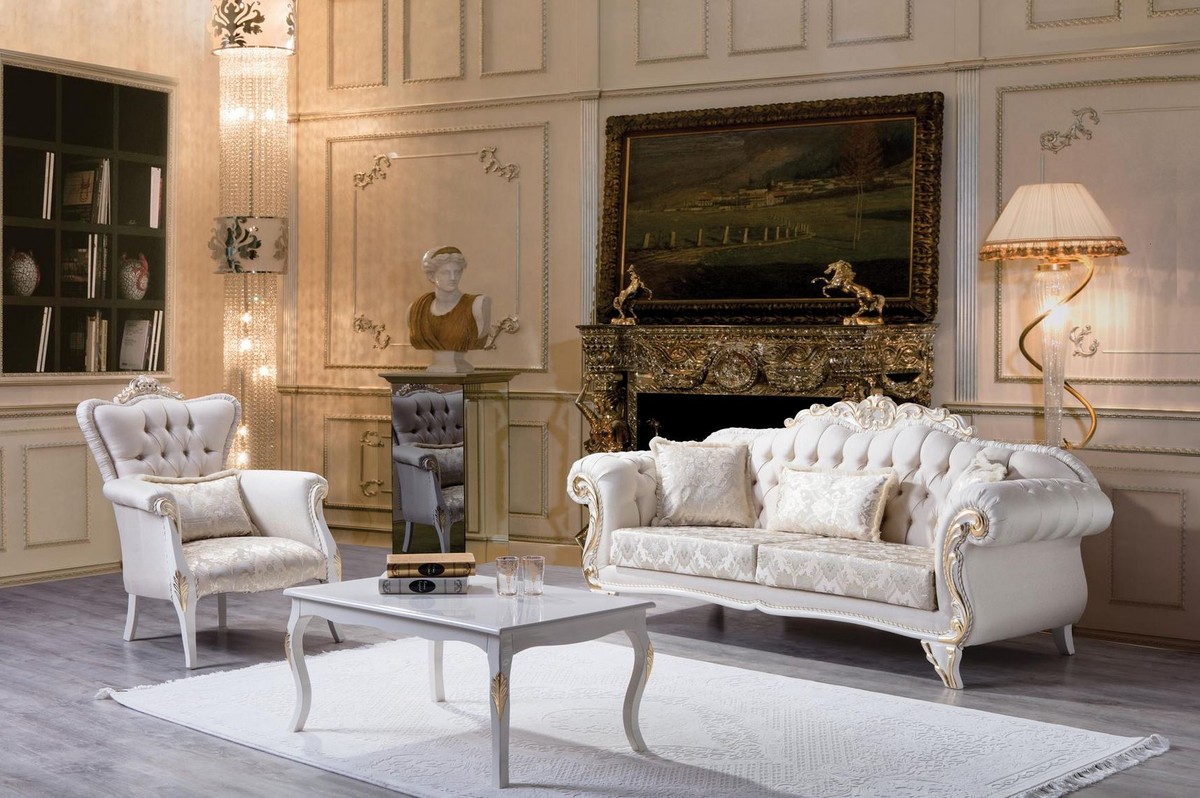 Casa Padrino Luxus Barock Wohnzimmer Sessel mit ...