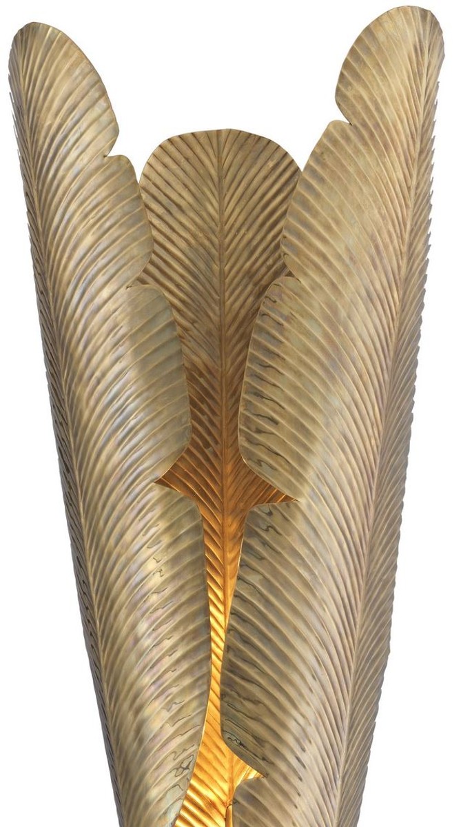 Casa Padrino lampada da terra di design in ottone con base in granito ottone vintage / nero Ø 35 x A. 180 cm - Collezione di Lusso