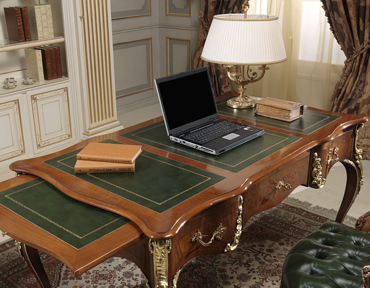 Casa Padrino bureau de luxe noir 140 x 60 x H. 76 cm - Table de bureau  moderne - Table d'ordinateur - Mobilier de bureau