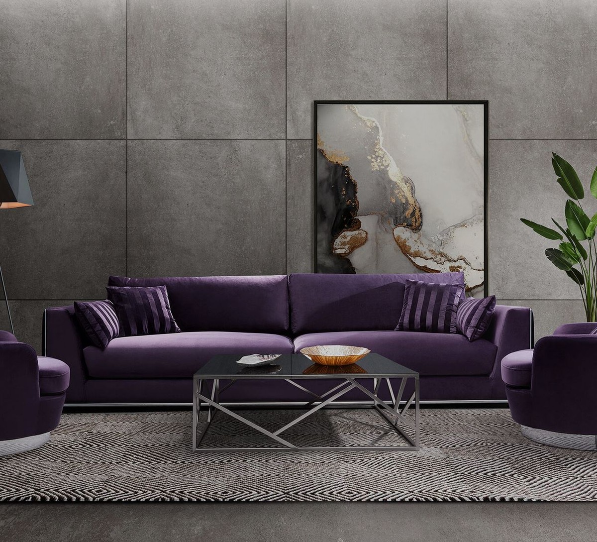 Casa Padrino Luxury Sofa Purple Silver 300 X 102 X H 61 Cm Living Room Sofa With Decorative Pillows Luxury Living Room Furniture