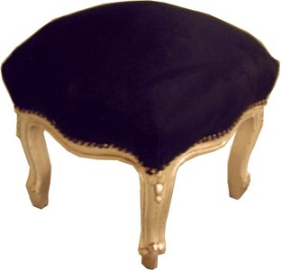 4250427839509 - Barock FuÃhocker Schwarz   Gold BW