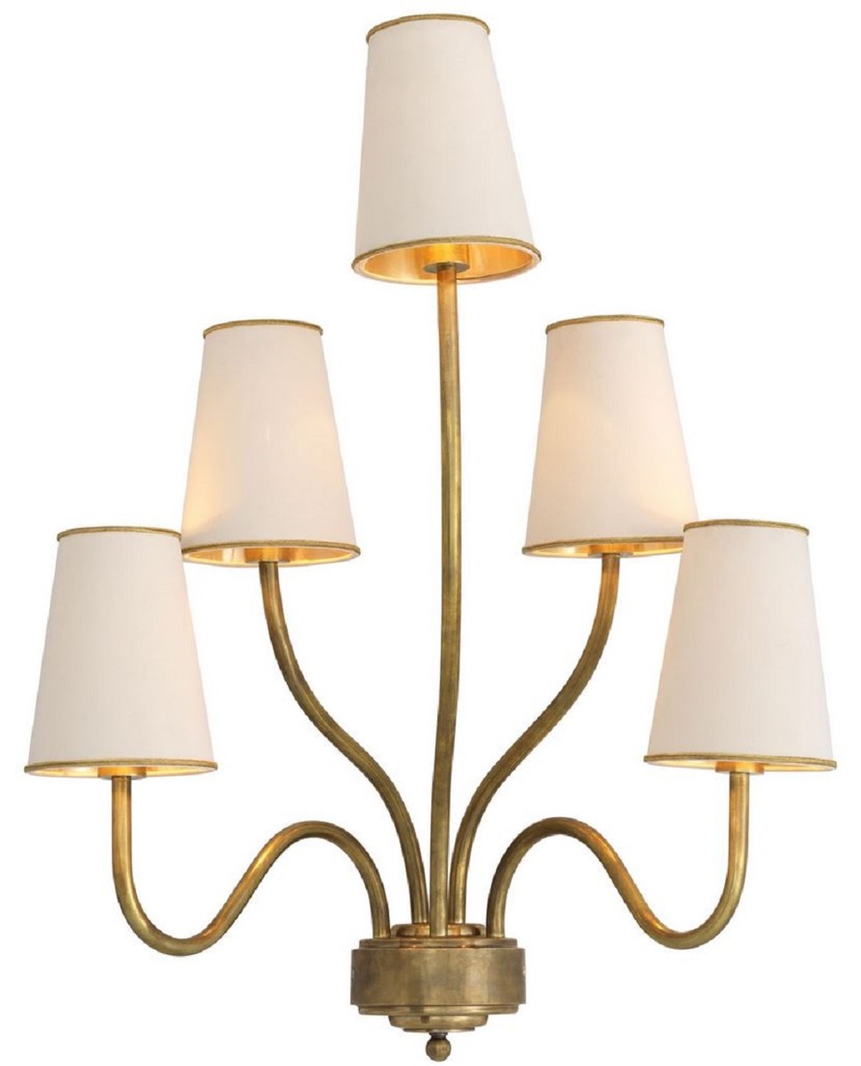 Casa Padrino applique murale de luxe laiton vintage / crème 53 x 34 x H. 68 cm - Applique murale pour Hôtel et Restaurant - Qualité de Luxe