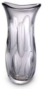 Casa Padrino vaso decorativo di lusso in vetro grigio 19 x 14 x A. 39 cm -  Elegante vaso di fiori in vetro soffiato a mano - Accessori Decorativi