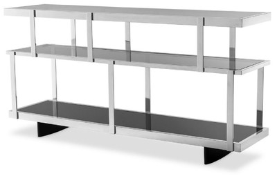 Casa Padrino armario de estantería de lujo latón / negro 230 x 40 x A. 200  cm 